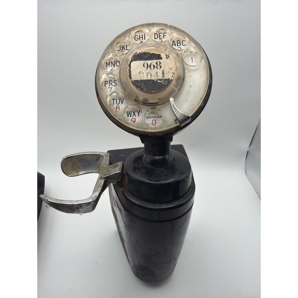 Vintage Automatic Electric Rotary Dial Phone Black Space Saver Wall Telephone - Picture 6 of 13